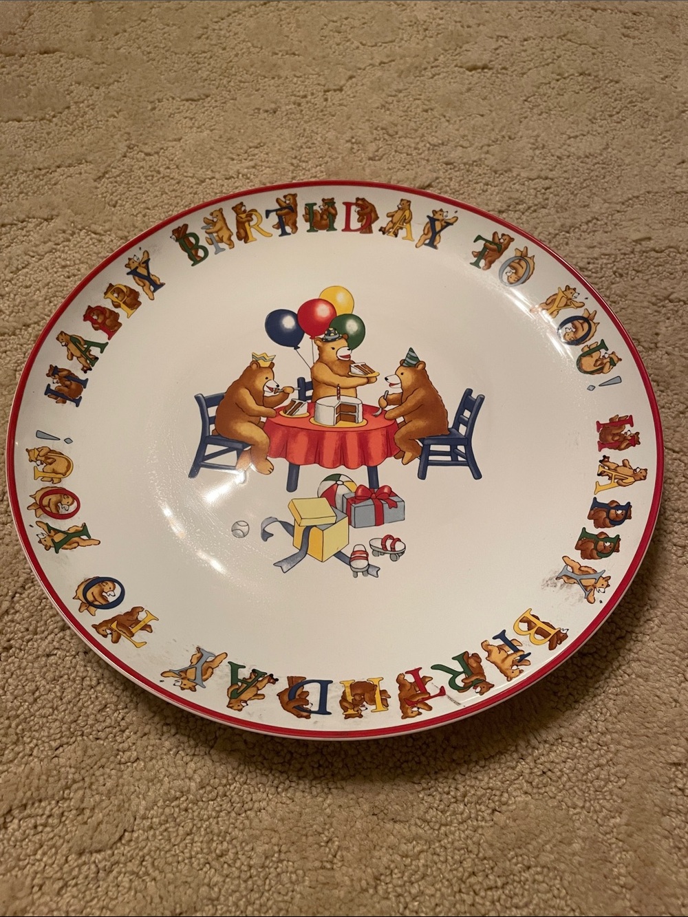 ❤️Tiffany & Co Vintage “Alphabet Bears Birthday Party” Plate❤️